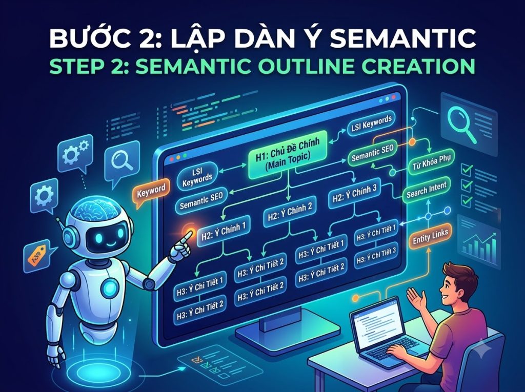 Cách dùng ChatGPT viết bài chuẩn SEO thiết lập dàn ý Semantic vượt đối thủ