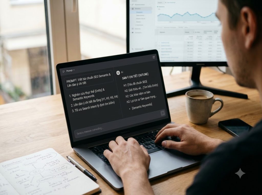 Câu lệnh prompt viết bài chuẩn SEO thiết lập dàn ý chuyên sâu