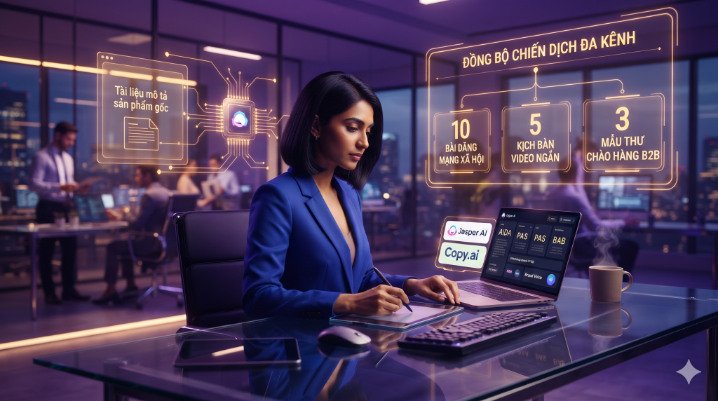 Jasper AI & Copy.ai – Công cụ AI marketing chuyên sâu cho Quảng cáo & Bán hàng