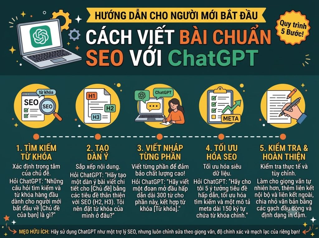 Hướng dẫn viết bài chuẩn SEO bằng ChatGPT cho người mới bắt đầu toàn diện