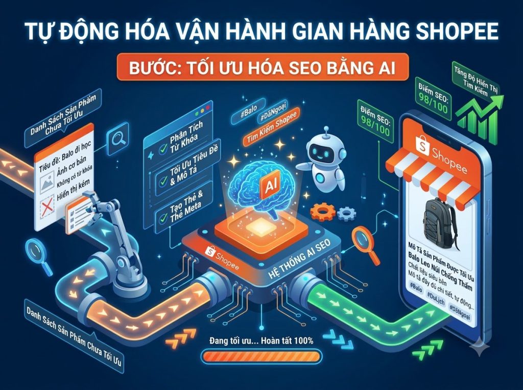 Quản trị dữ liệu tự động hóa vận hành gian hàng Shopee bằng AI