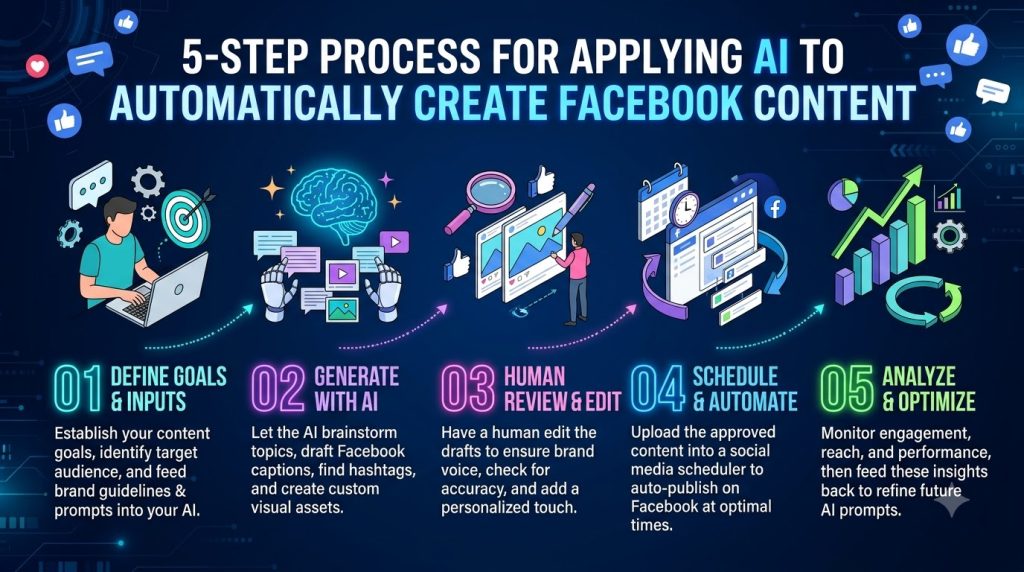  Quy trình 5 bước ứng dụng AI tạo content Facebook tự động