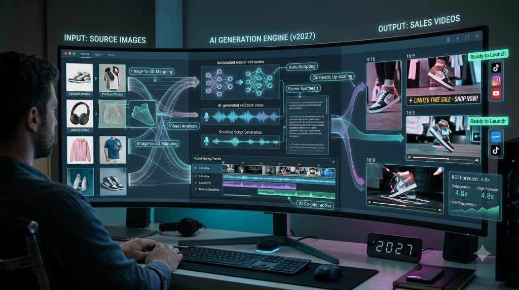 Quy trình tạo quảng cáo bằng AI tự động từ hình ảnh đến video bán hàng 2027