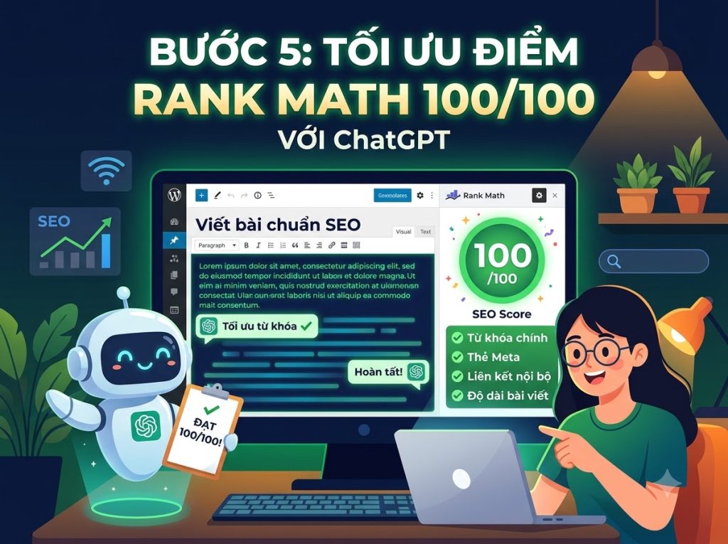 Quy trình viết bài chuẩn Rank Math 100 điểm trong hướng dẫn viết bài chuẩn SEO bằng ChatGPT cho người mới bắt đầu