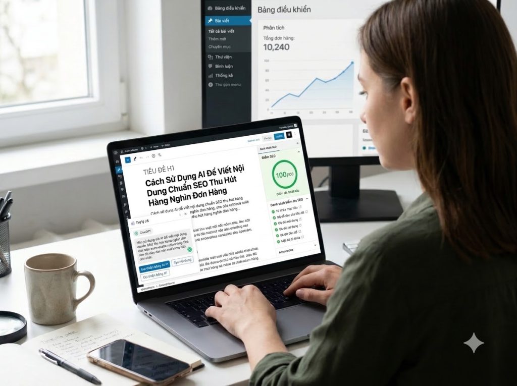 Tối ưu bài viết chuẩn Rank Math 100 điểm trong cách dùng AI viết content chuẩn SEO thu hút nghìn đơn hàng