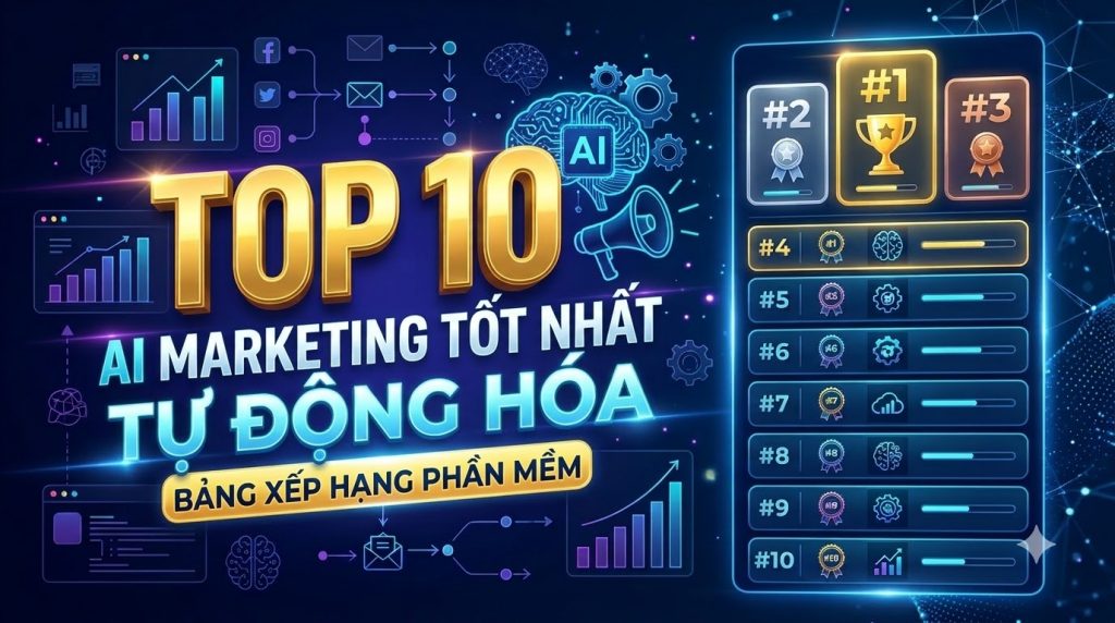 Bảng xếp hạng top 10 phần mềm AI marketing tự động hóa tốt nhất