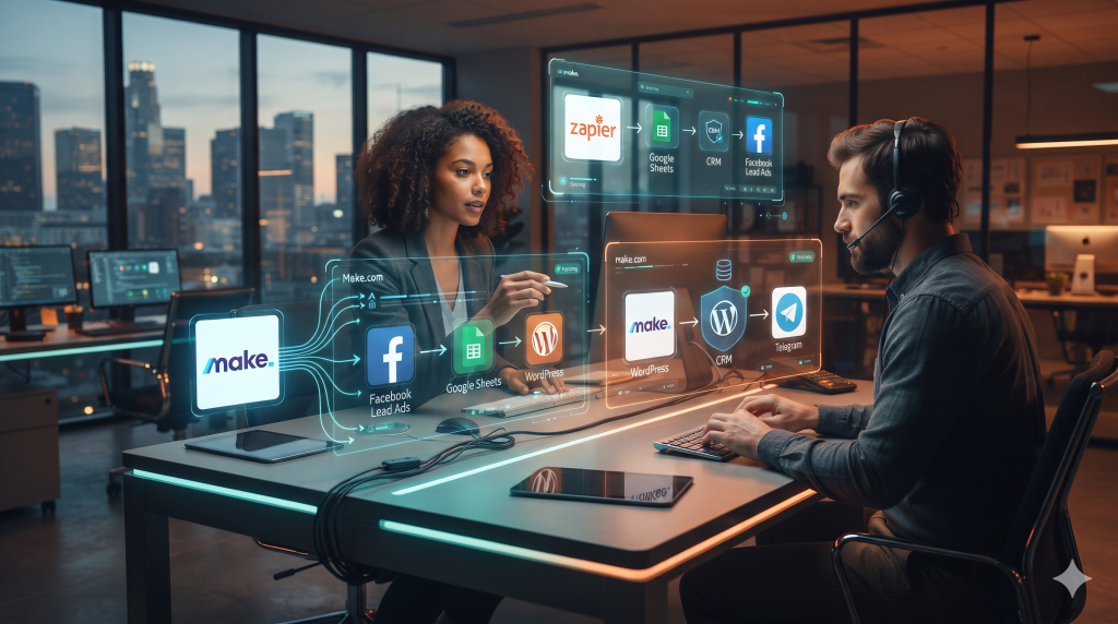 Make.com & Zapier – Nền tảng tự động hóa marketing bằng AI đa kênh