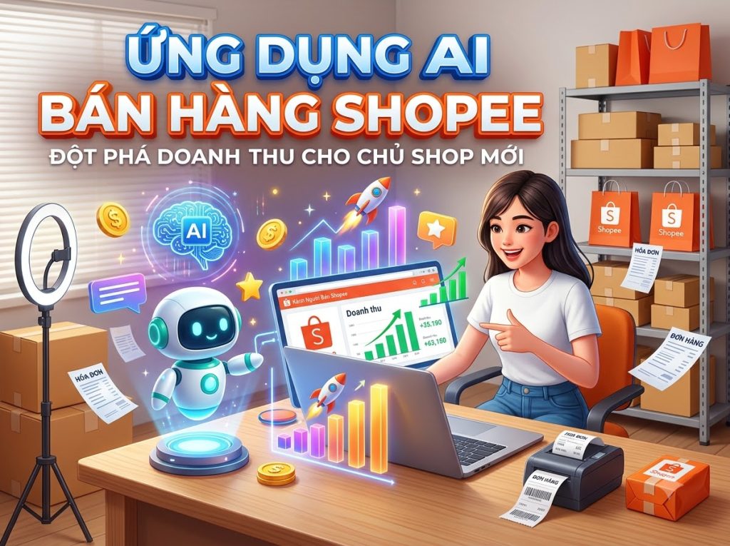Quy trình ứng dụng AI bán hàng Shopee đột phá doanh thu cho chủ shop mới